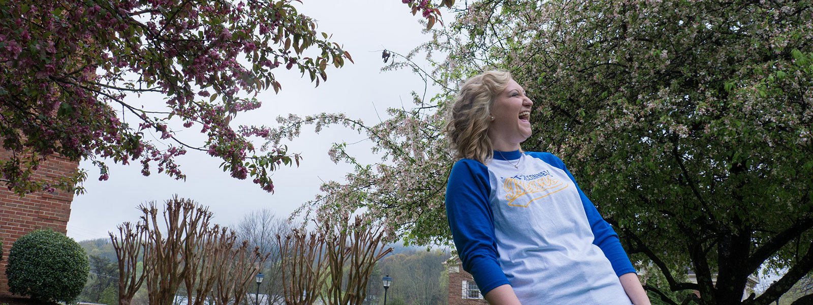 nikki laughing in the mountains