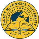Navy and gold academic seal