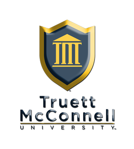 Example of TMU word mark - emblem lockup that has been embossed