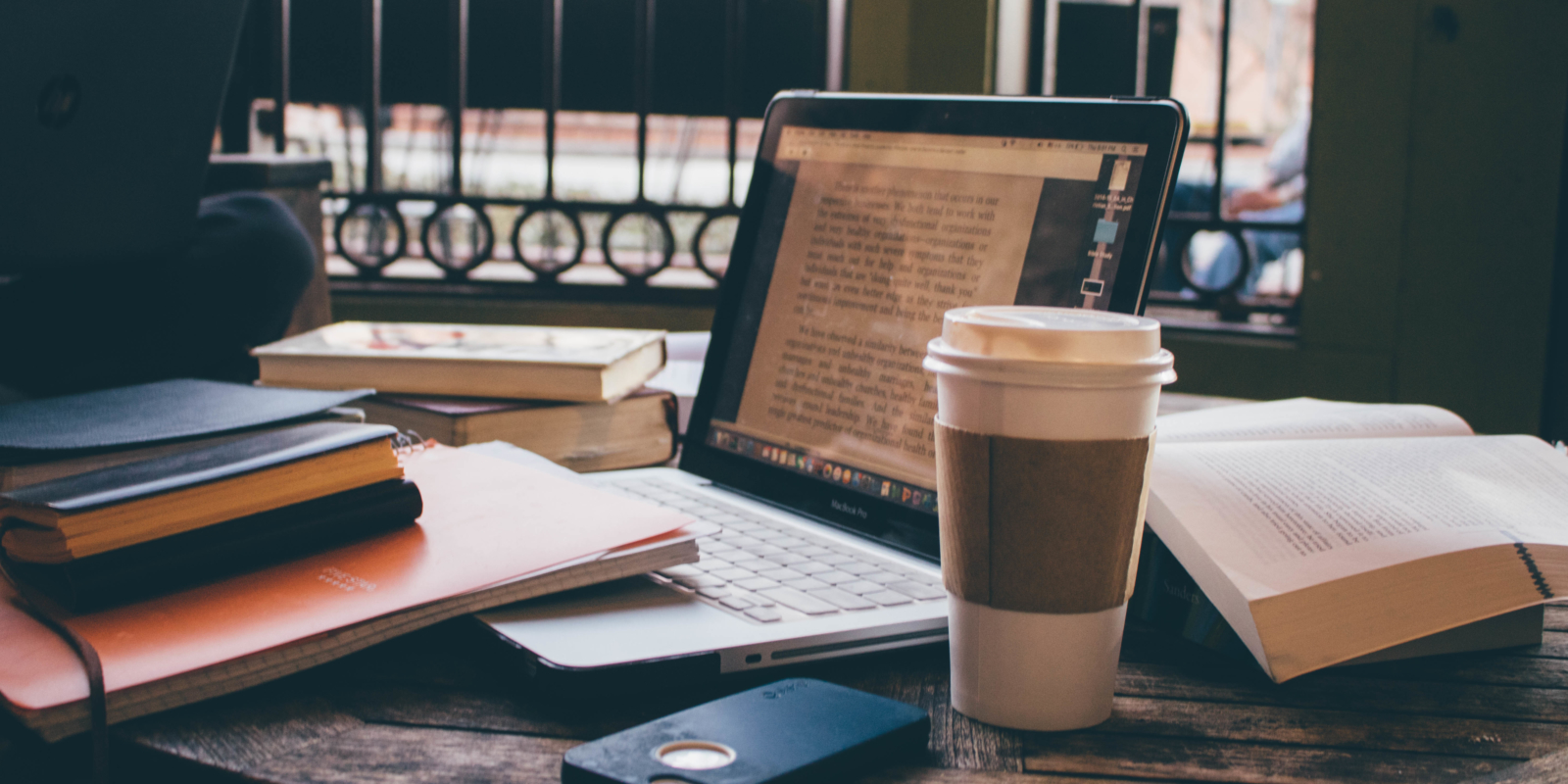 Computer and coffee