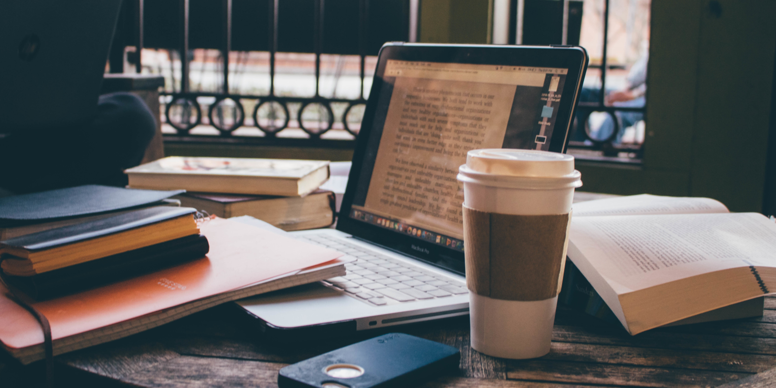 computer and coffee